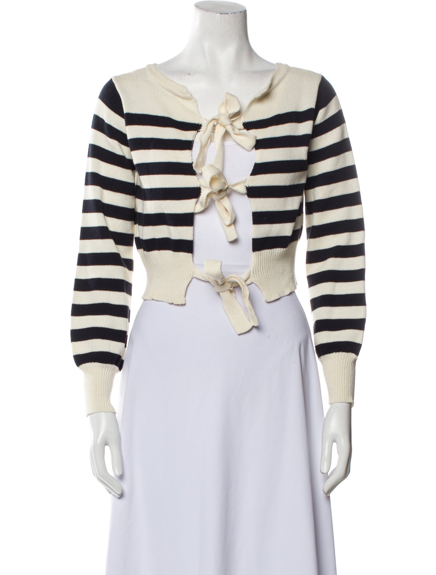 Faithfull The Brand Striped Tie Neck Sweater